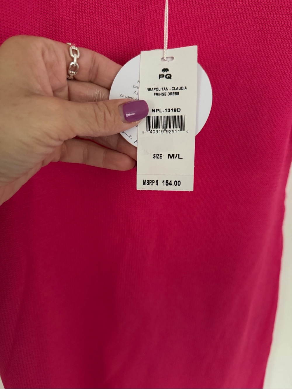 PQ Swim Hot Pink Fringe Midi Dress - Picture 3 of 5